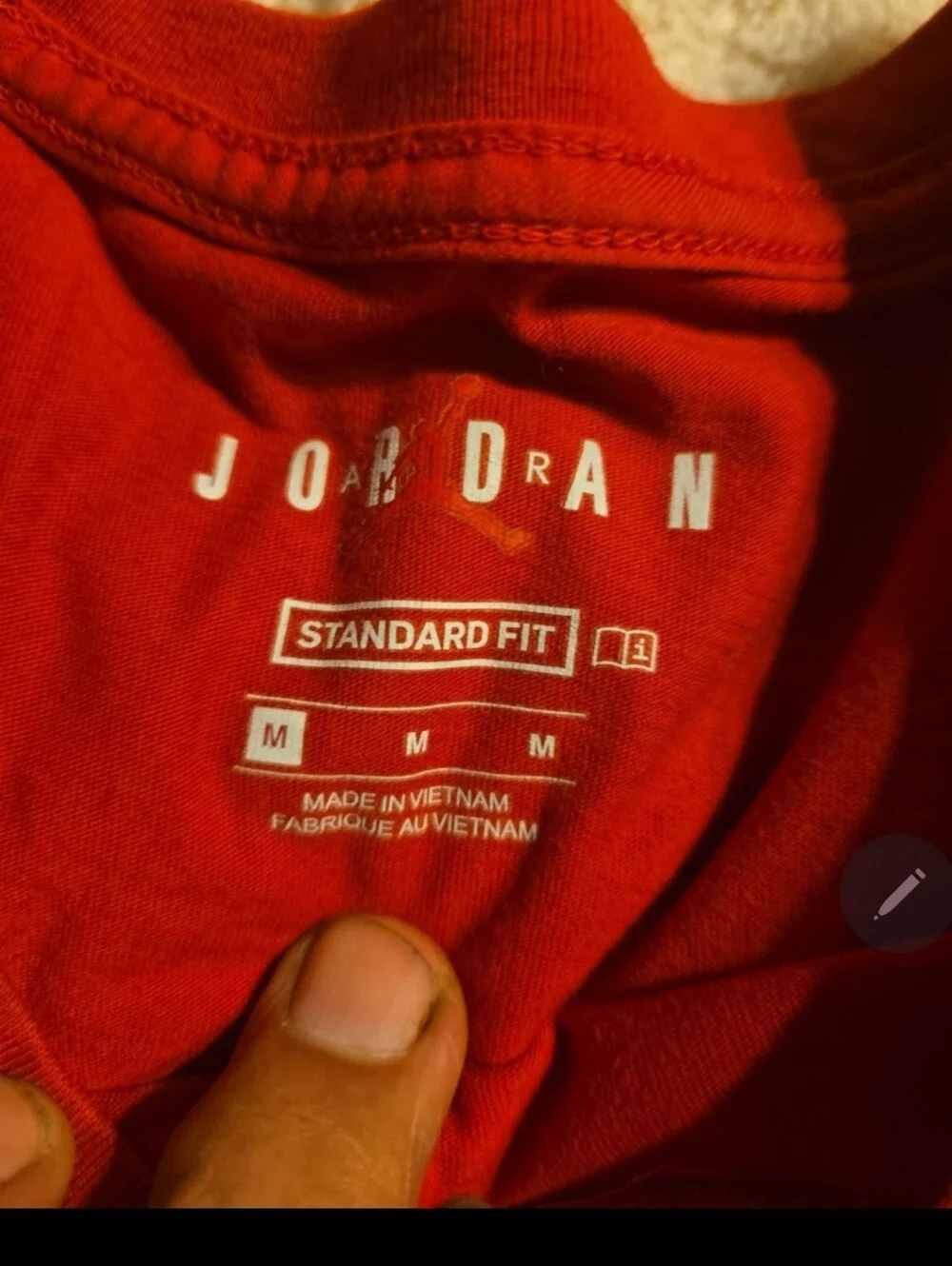 t070126 Air Jordan Shirt Men's Medium Red Long Sleeve Slam Logo Nike Pullover Sh